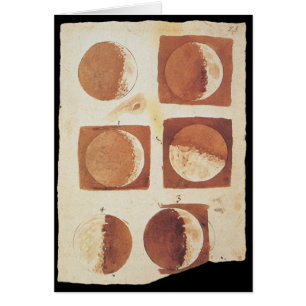 Cartão Fases 1616 da lua de Galileo