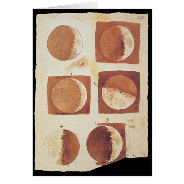 Cartão Fases da Lua Galileo 1616 (Frente)