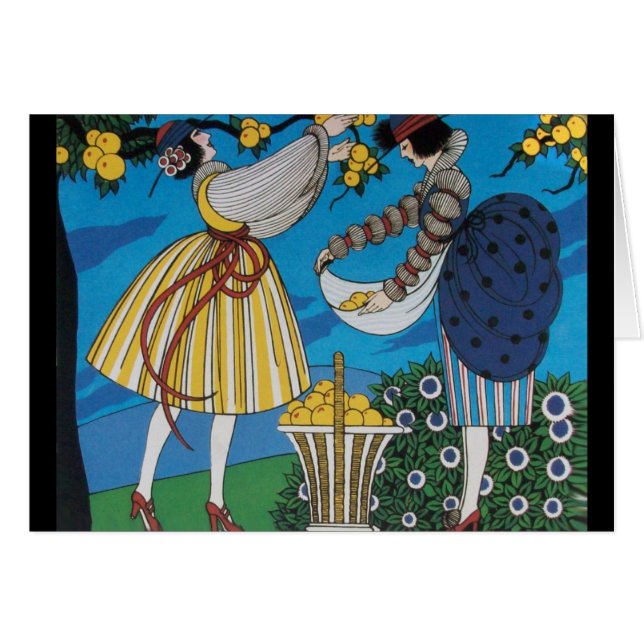 Cartão Fashion de beleza da arte Deco de VERÃO GARDEN (Frente Horizontal)