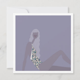 Cartão Fashion Illustration Chic Woman Purple Modern Art