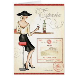 Cartão Fashionista do vinho