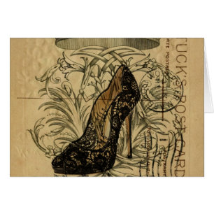 Cartão fashionista feminino parisiense francês do