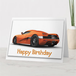 Cartão Fast Sports Car Jumbo Birthday Card