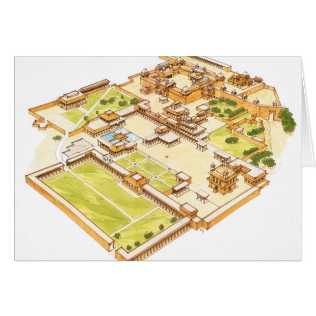 Cartão Fatehpur Sikri. Adra. India (Frente Horizontal)