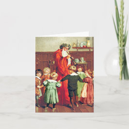 Cartão Father Christmas Blowing The Horn