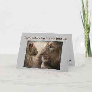 Cartão Father's Day Best Dad Ever Lion Cat Animal Card