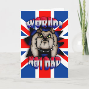 Cartão Father's Day Card Dad, with British Bulldog and UK