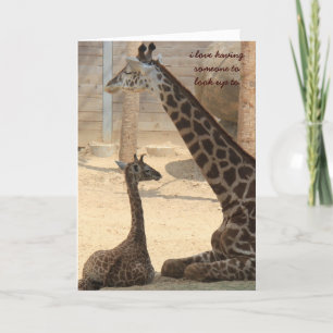 Cartão Fathers Day Card, Giraffe parent & child