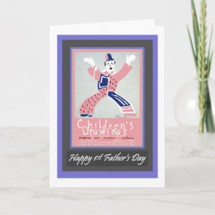 Cartão Father's Day, First, vintage Clown