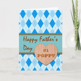 Cartão Father's Day for #1 Poppy, Argyle Design
