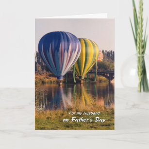 Cartão Father's Day for Husband Hot Air Balloons Splash
