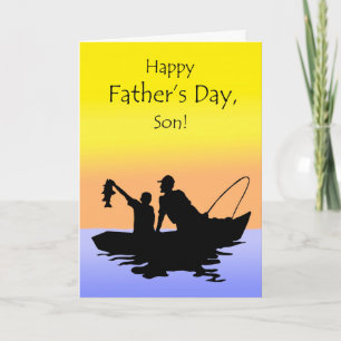 Cartão Father's Day for Son, Fishing Scene