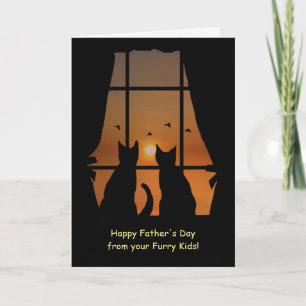 Cartão Father's Day from Cats in Window Fur babies