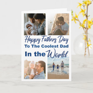 Cartão Father's Day Photo Coolest Dad Typography