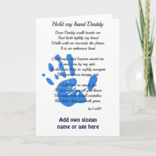 Cartão Fathers Day Poem - Hold My Hand Handprint Dad Gift