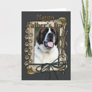 Cartão Fathers Day - Stone Paws - Saint Bernard
