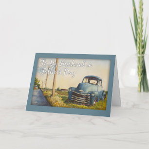 Cartão Father's Day, To My Husband, Blue Truck