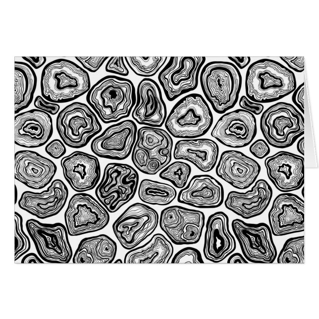 Cartão Fatias de agato em preto e branco (Frente Horizontal)