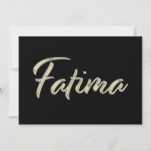 Cartão Fatima white gold Handwriting Karte (Frente)