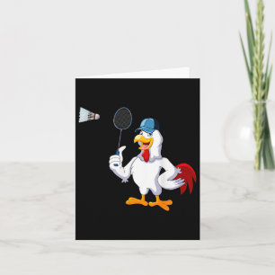 Cartão Fato de Frango Jogando Badminton Jogador de Badmin