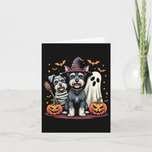 Cartão Fato de Halloween de Múmia Bruxa para Schnauzer Mi