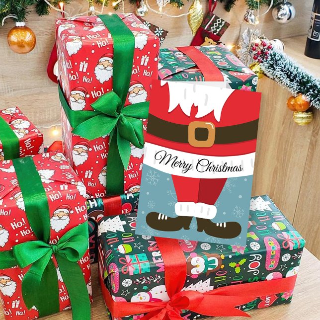 Cartão Fato de Papai noel de Natal animado (Criador carregado)