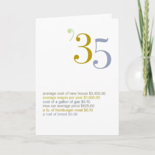 Cartão Fatos de diversão de aniversário de 1935