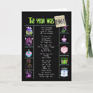 Cartão Fatos de diversão de aniversário de 1961