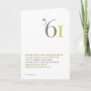 Cartão Fatos de diversão de aniversário de 1961