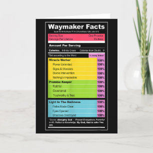 Cartão Fatos de Waymaker Camiseta Cristã _ Faith Nutritio
