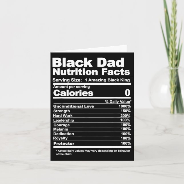 Cartão Fatos Nutricionais do Papai  (Frente)