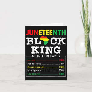 Cartão Fatos Nutricionais do Rei Negro do Juneteenth Dia 