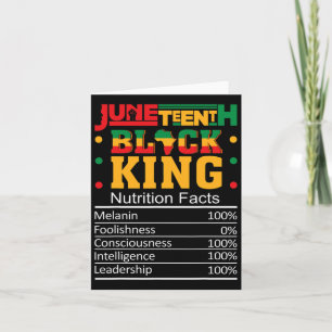 Cartão Fatos Nutricionais do Rei Negro do Juneteenth Home