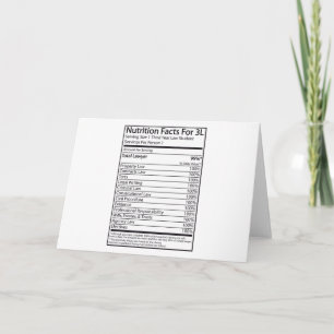 Cartão Fatos Nutricionais Para Um 3L