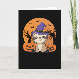 Cartão Fault Witch Pumpkin Sloths Happy Halloween