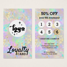 cartão faux chunky glitter opal de fidelidade