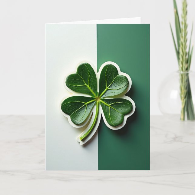 Cartão Faux Gold Clover Good Luck Card (Frente)