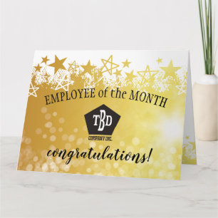 Cartão Faux gold employee of the month award card
