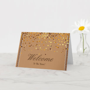 Cartão Faux Gold Foil Confetti Elegant Sparkles Welcome