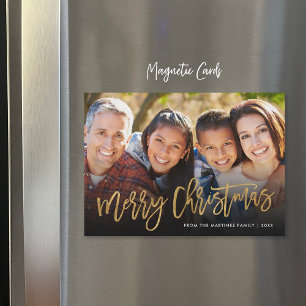 Cartão Faux Gold Foil Overlay Magnetic Holiday Car