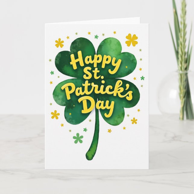Cartão Faux Gold Happy St Patricks Day Card (Frente)