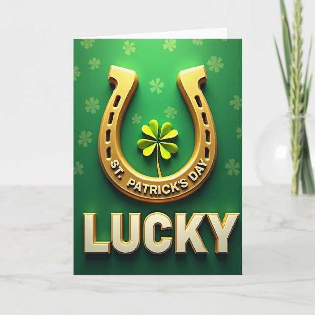 Cartão Faux Gold Lucky St Patricks Card (Frente)