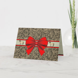 Cartão Faux ocidental Tool Leather Impressão Natal