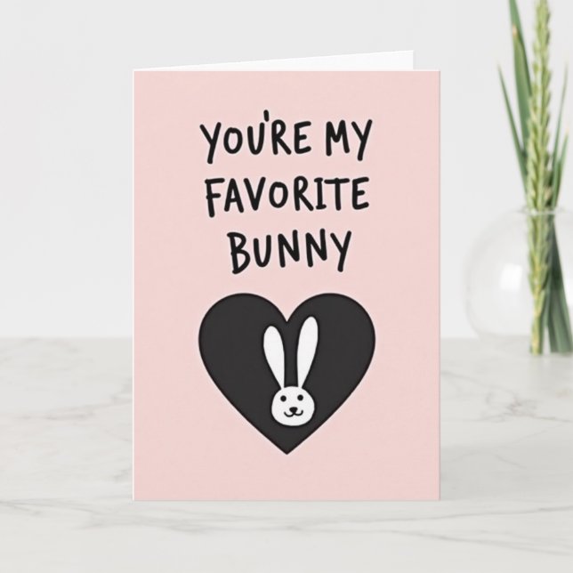Cartão Favorite Bunny Love Heart Card (Frente)
