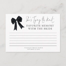 Cartão Favorite Memory With Bride Black Bow Bridal Shower