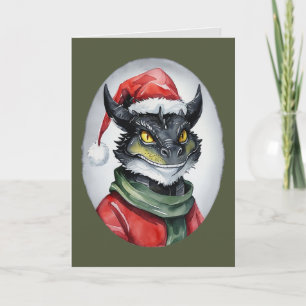 Cartão Favoritos Engraçados de Animais no Natal - Dragon