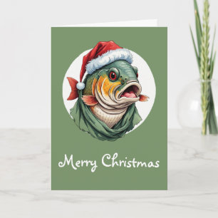 Cartão Favoritos Engraçados de Natal Animal - Carpa 1