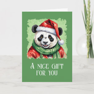 Cartão Favoritos Engraçados de Natal Animal - Panda 1