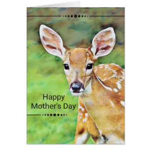Cartão Fawn Baby Deer Happy Dia de as mães
