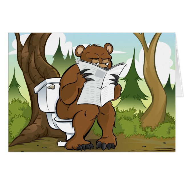 Cartão Faz um excremento do urso nas madeiras (Frente Horizontal)